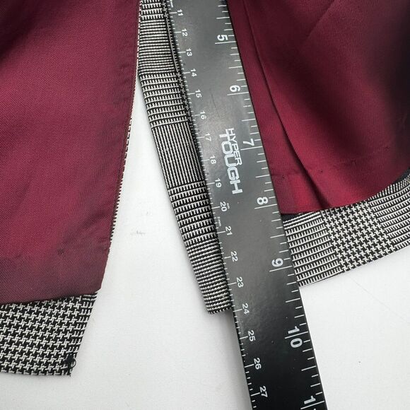 SAVILLE Women's 4 Vintage Black White Houndstooth Plaid Preppy Blazer Skirt Suit - Picture 16 of 16